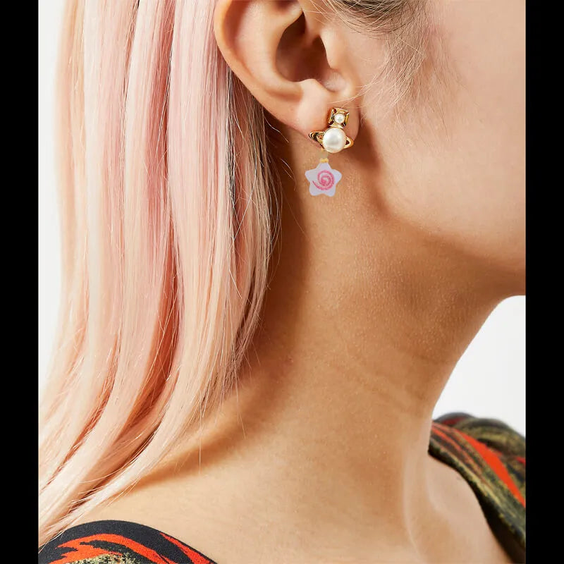 Interchangeable Star Charm Orb Earrings