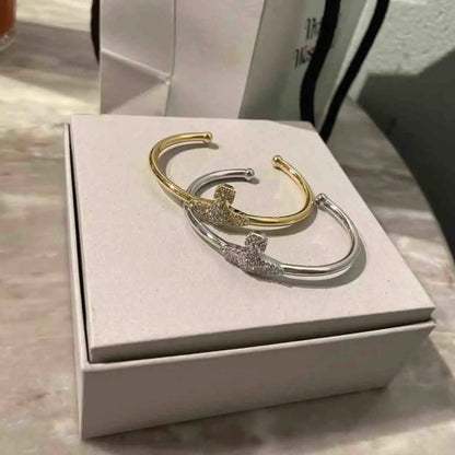 Crystal Orb Open Cuff Bracelet (with Box)