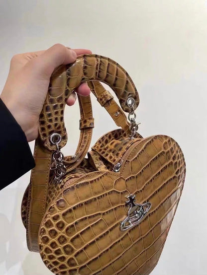 Tan Josephine Heart Crossbody Handbag (with dust bag)