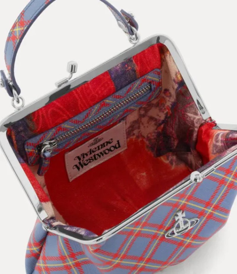 Plaid Kiss-Lock Granny Frame Purse