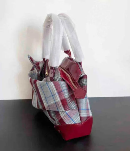 Vintage Saturn Plaid Tote Bag