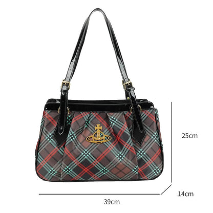 Plaid Classic Saturn Shoulder Bag