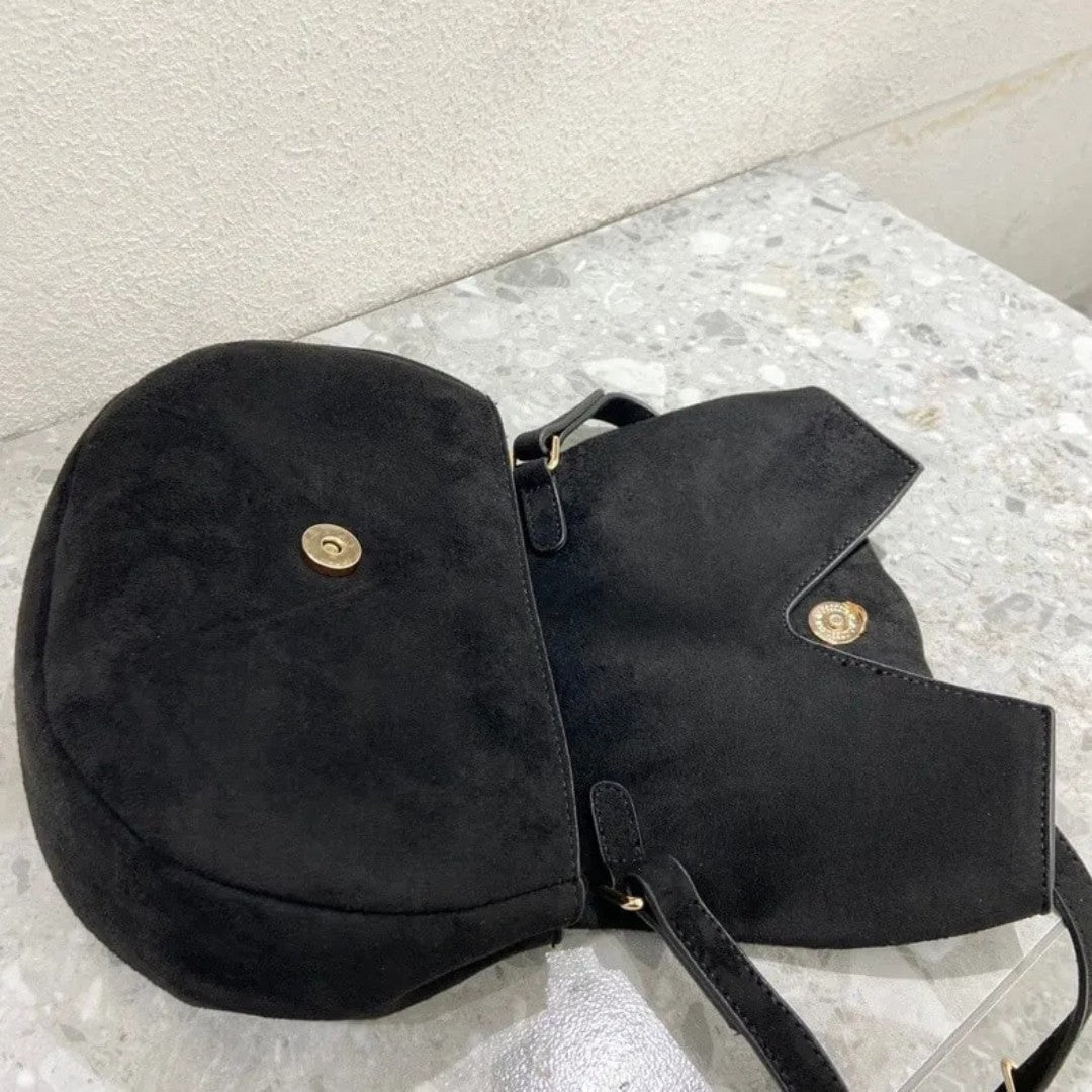 Minimal Saturn Embossed Shoulder Bag