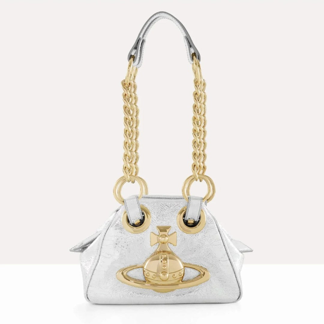 Mini Chain Handbag with Emblem