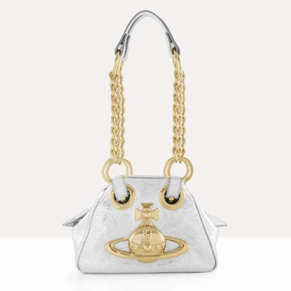 Mini Chain Handbag with Emblem