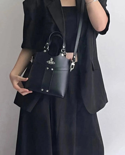 Structured Crossbody Tote with Hardware
