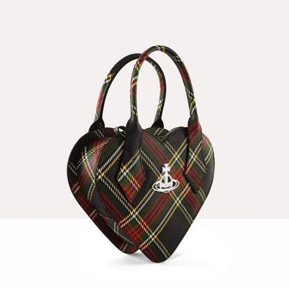 Tartan Heart Crossbody Bag with Structured Handles