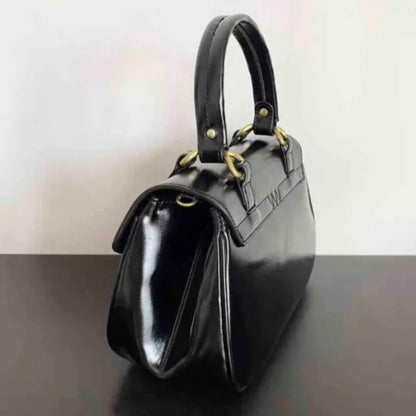 Waxed Leather Buckle Tote Bag