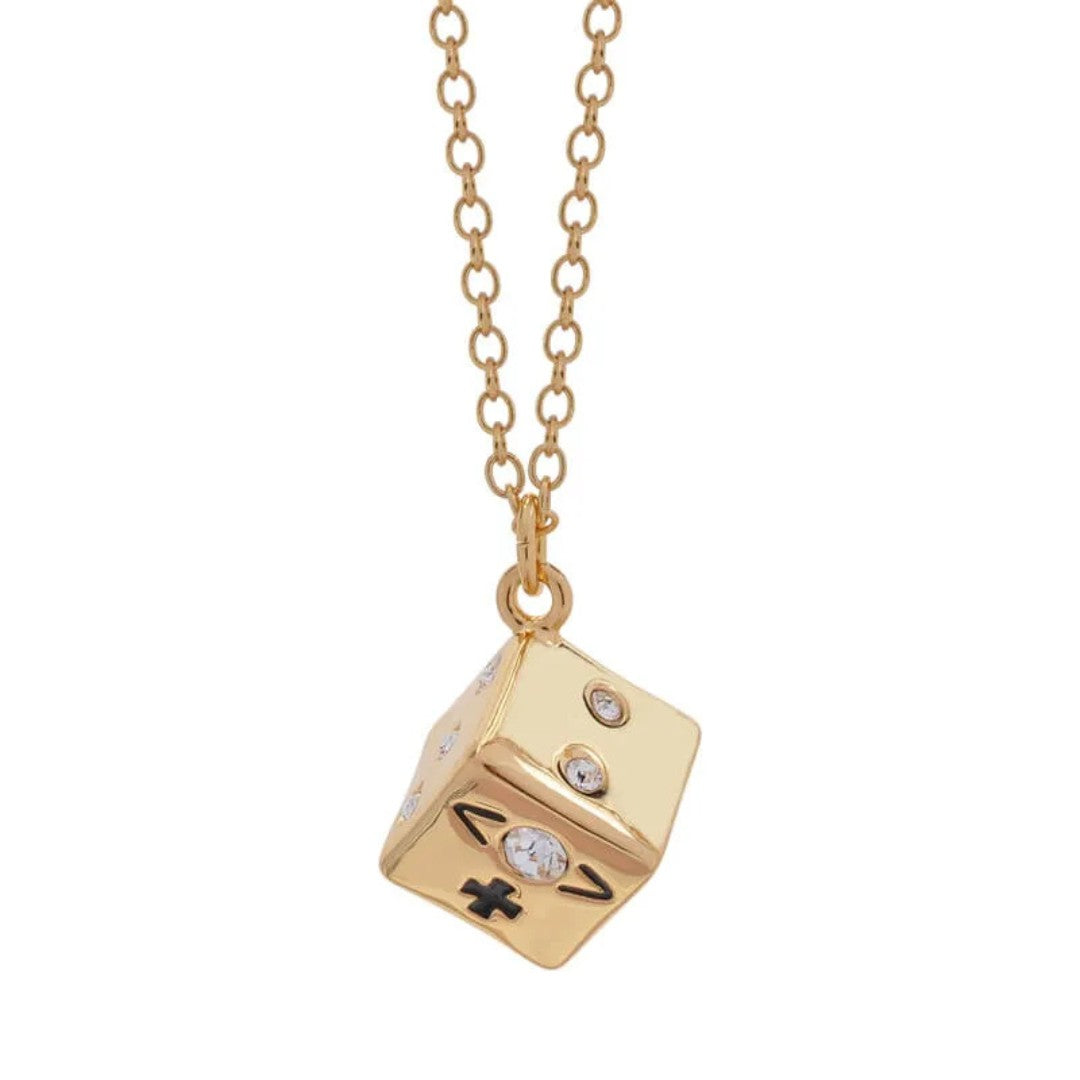 HENDRIX Polished Dice Pendant Long Necklace