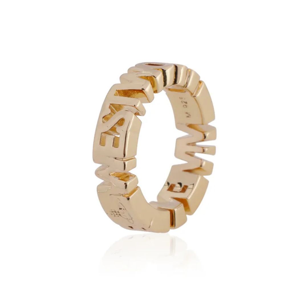 Cutout Letter Band Ring