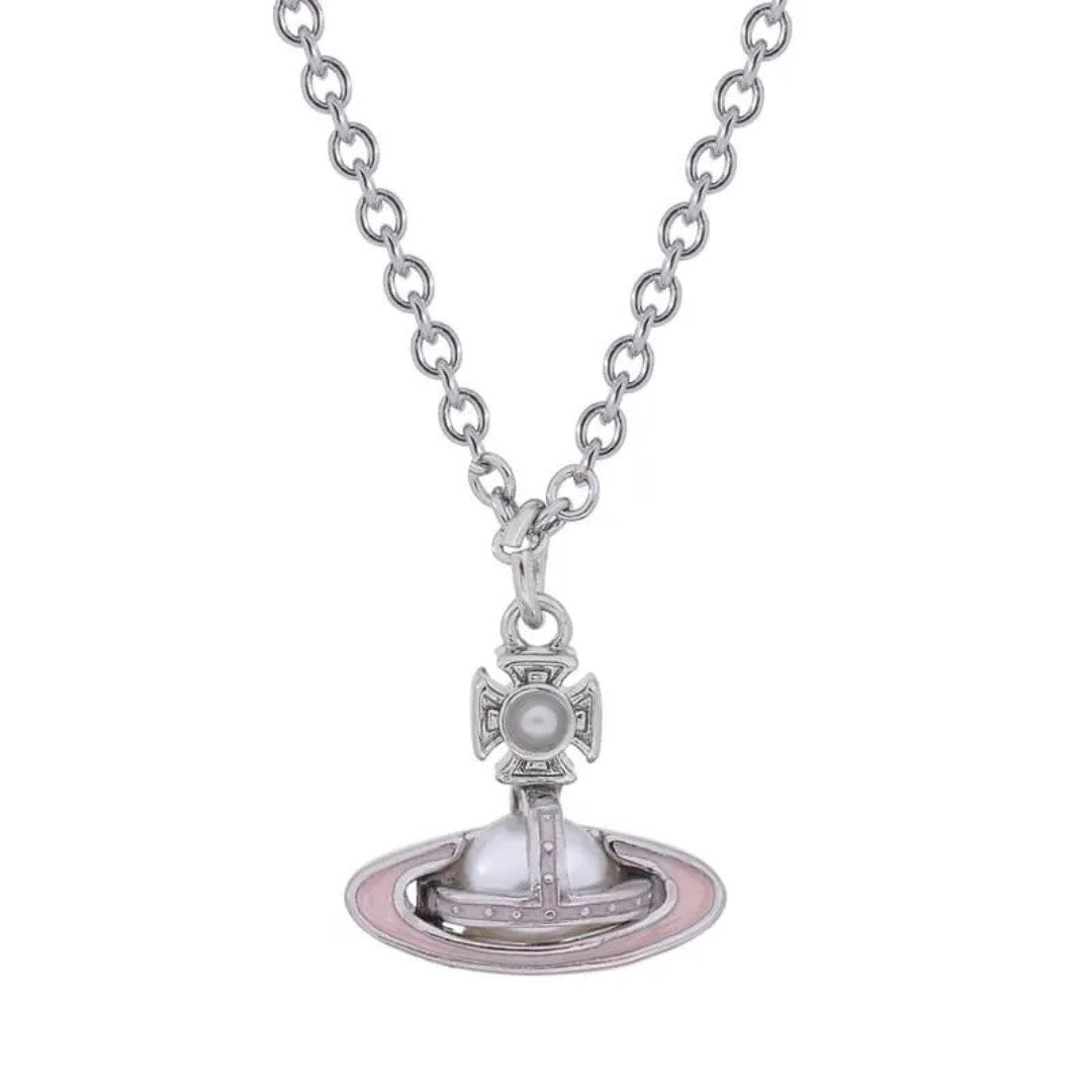 SIMONETTA Half-Domed Pearl Orb Necklace with Raised Lacquer Finish