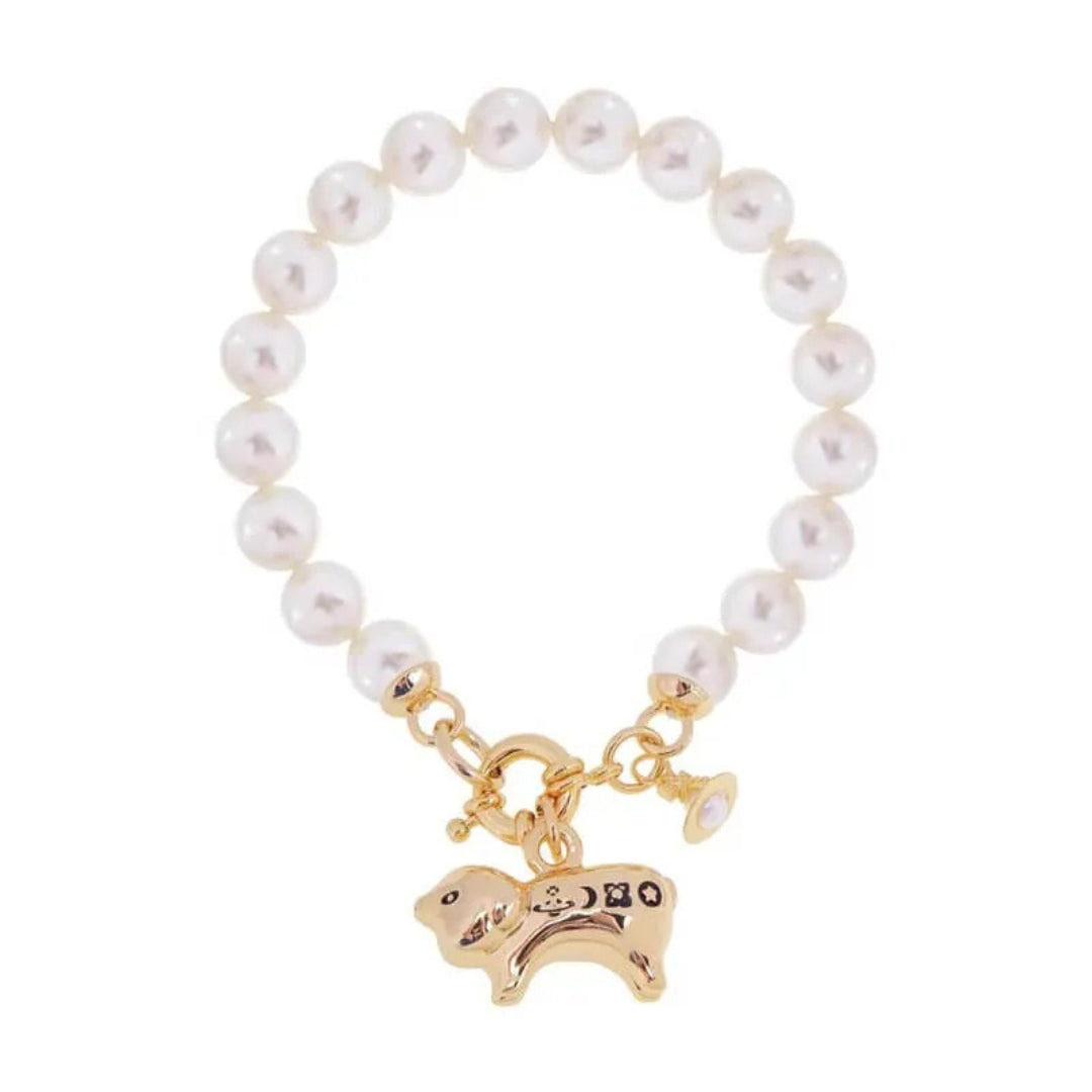 Pearl Bead Charm Bracelet