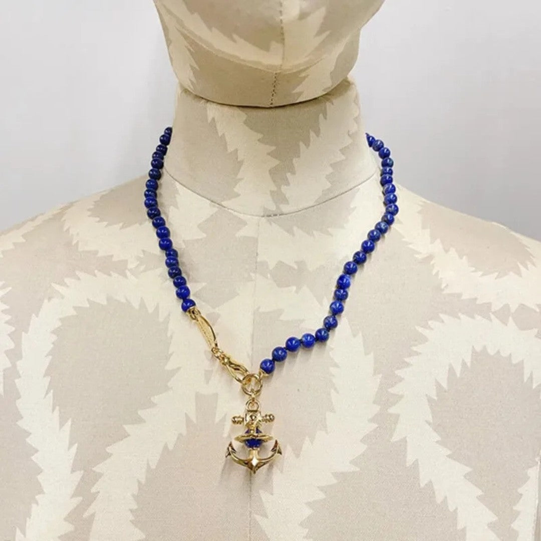 FELICE Lapis Lazuli anchor Necklace