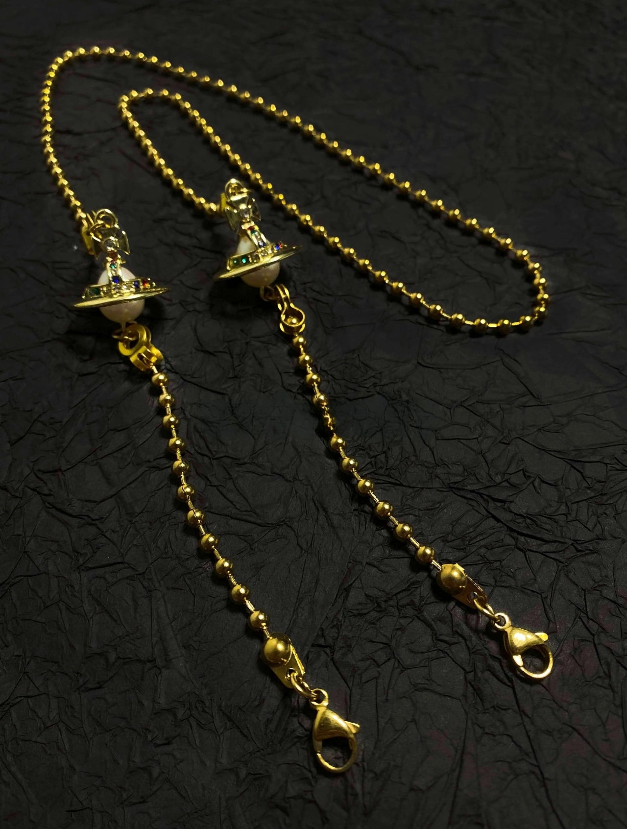 Beaded Orb Pendant Chain