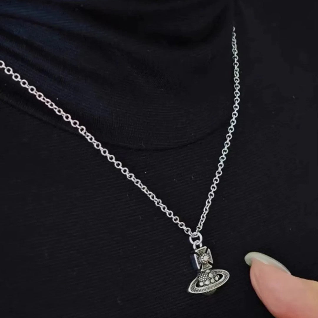 HILARIO Dot Matrix Saturn Trumpet Necklace
