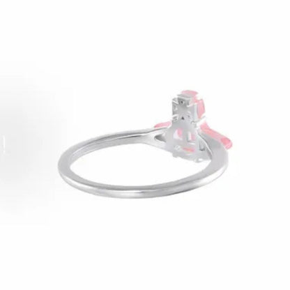 Pink Glitter Orb Emblem Ring