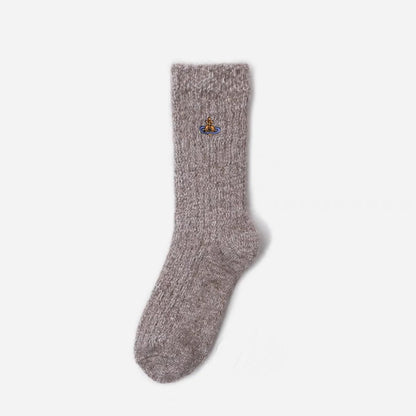 Orb Embroidered Soft Knit Crew Socks