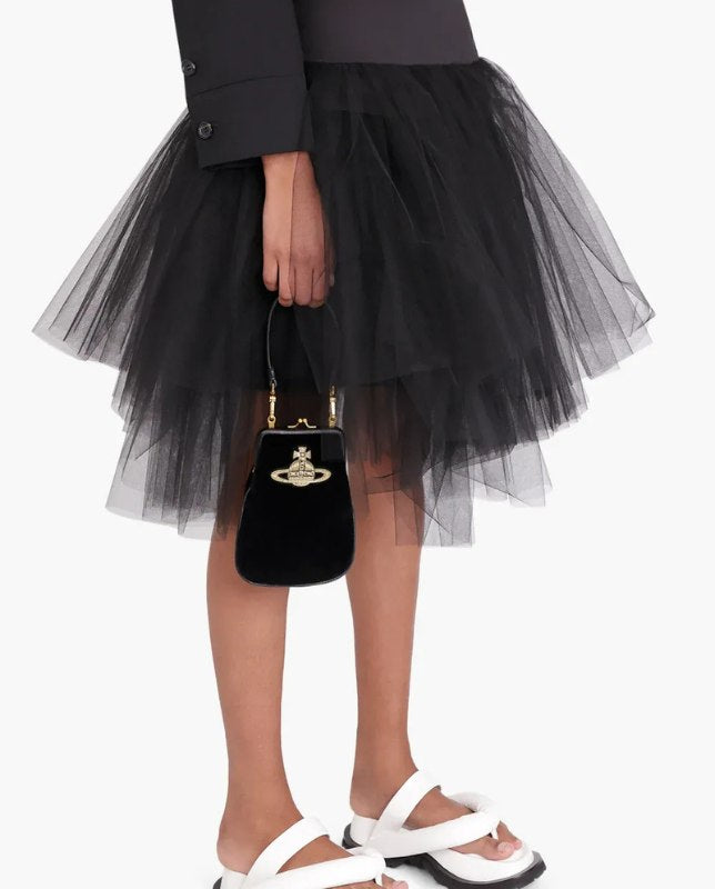 Velvet Kiss-Lock Mini Crossbody Bag