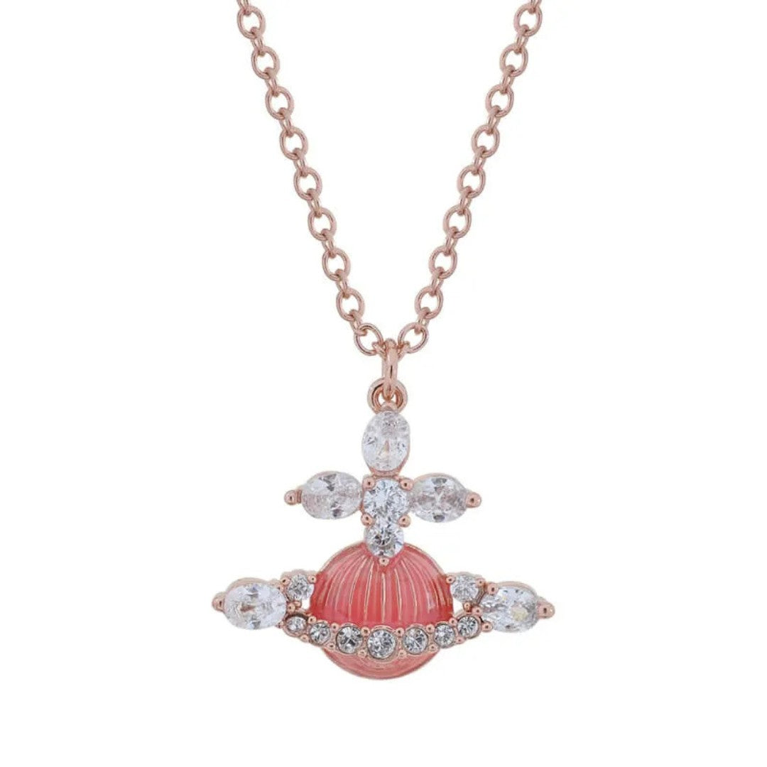MIREILLE Gem-Studded Saturn Necklace