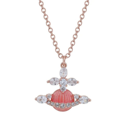 MIREILLE Gem-Studded Saturn Necklace