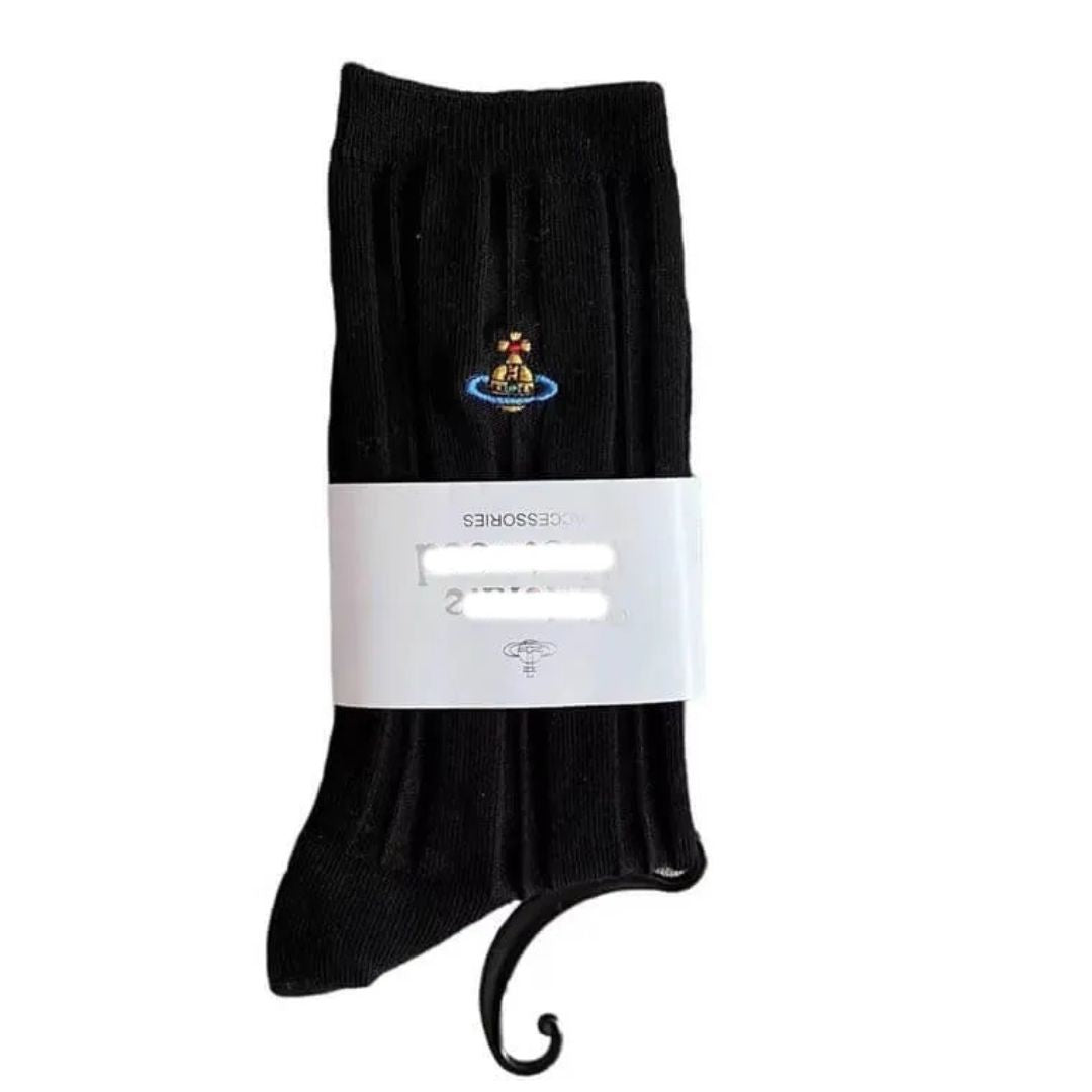 Embroidered Orb Ribbed Socks