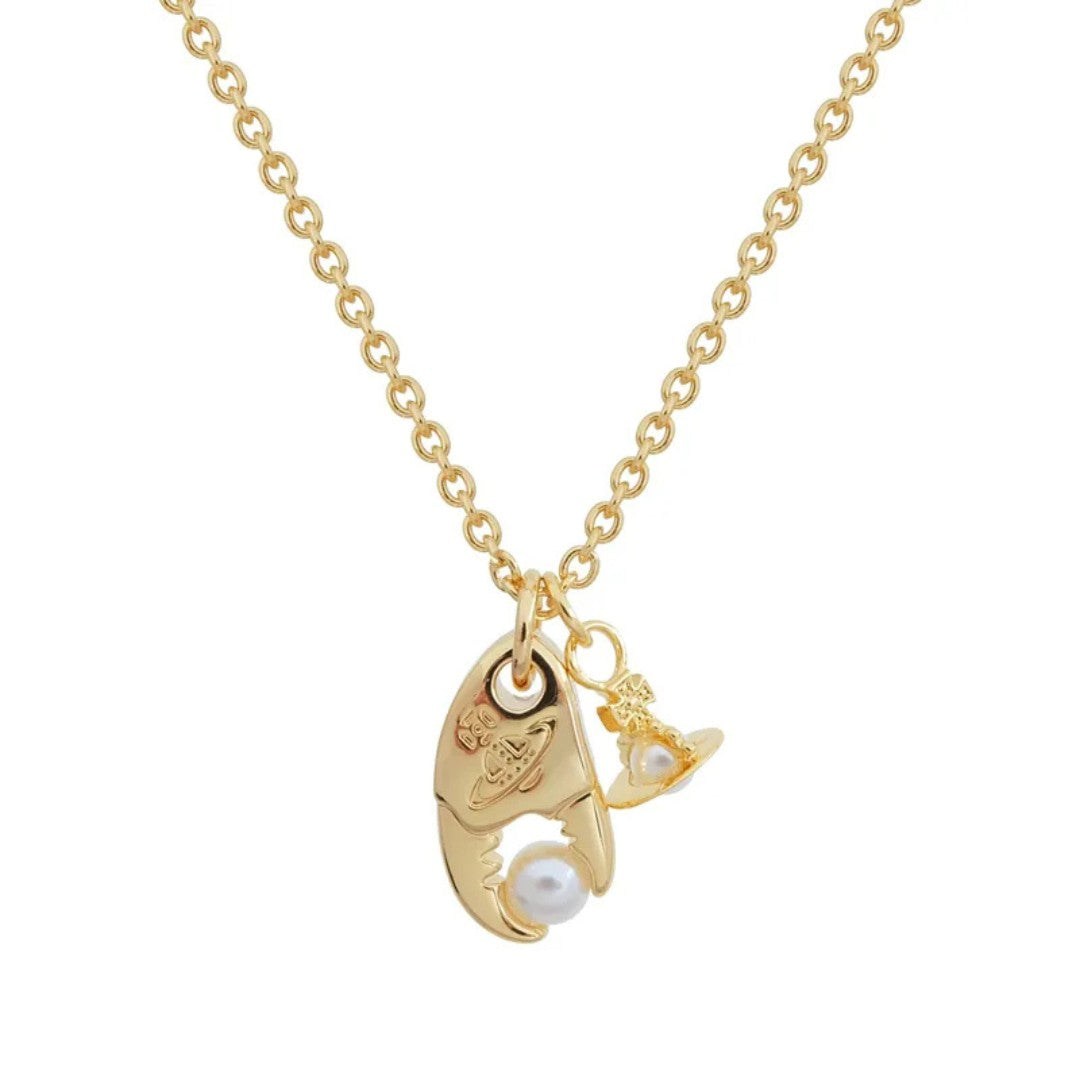 FREDA Crab Pincer Pearl Necklace