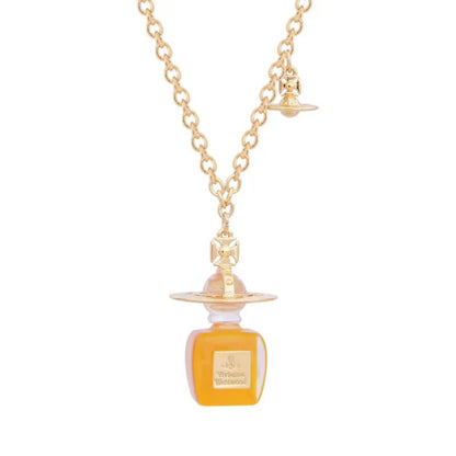 Perfume Bottle Saturn Necklace