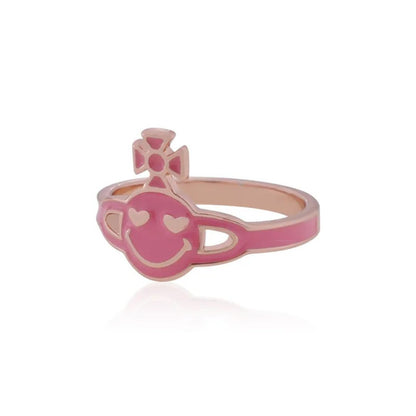 Smiley Orb Enamel Ring