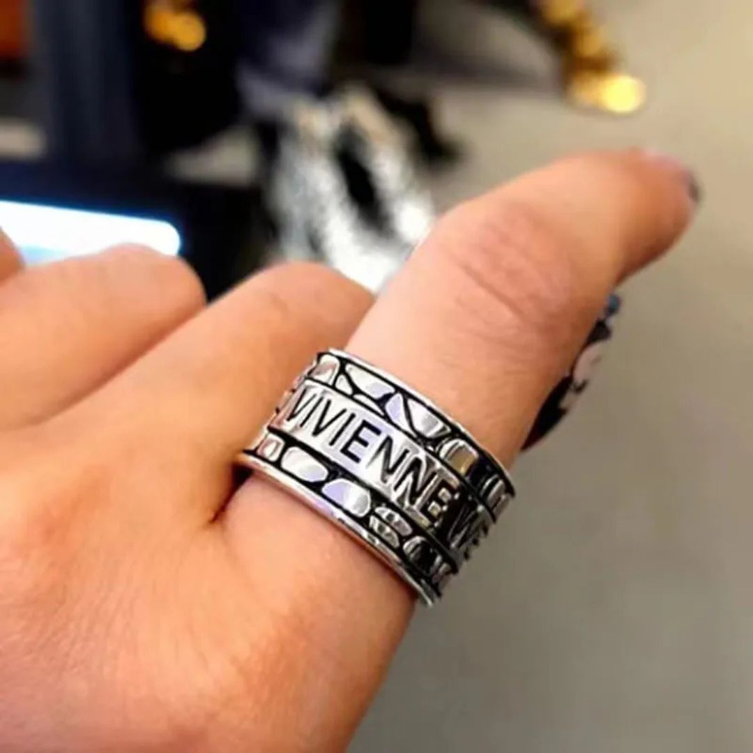 Engraved Brick Band Ring