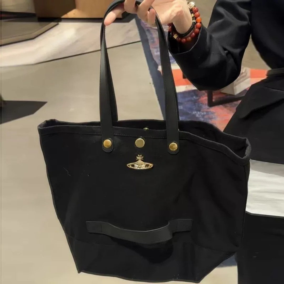 Everyday Canvas Tote with Saturn Detail