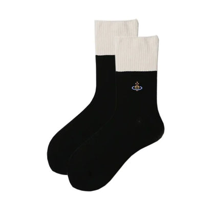 Two-Tone Ribbed Orb Socks