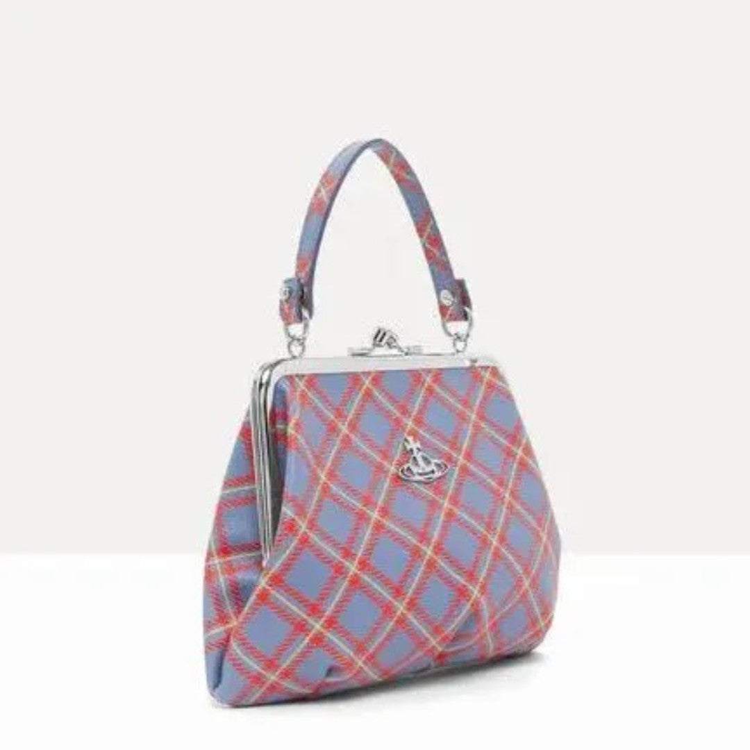 Plaid Kiss-Lock Granny Frame Purse