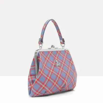 Plaid Kiss-Lock Granny Frame Purse