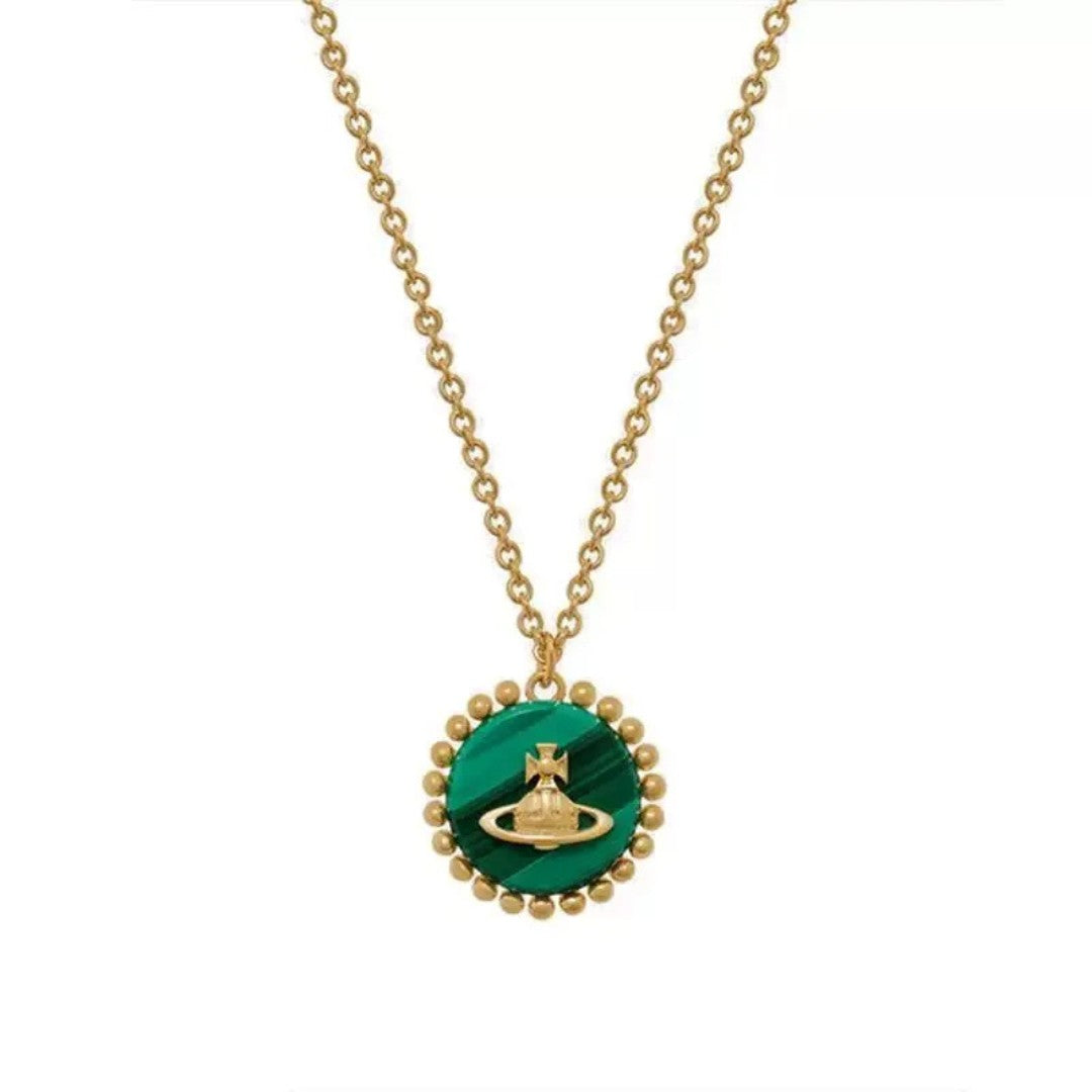 NEYLA Round Pearl Saturn Necklace