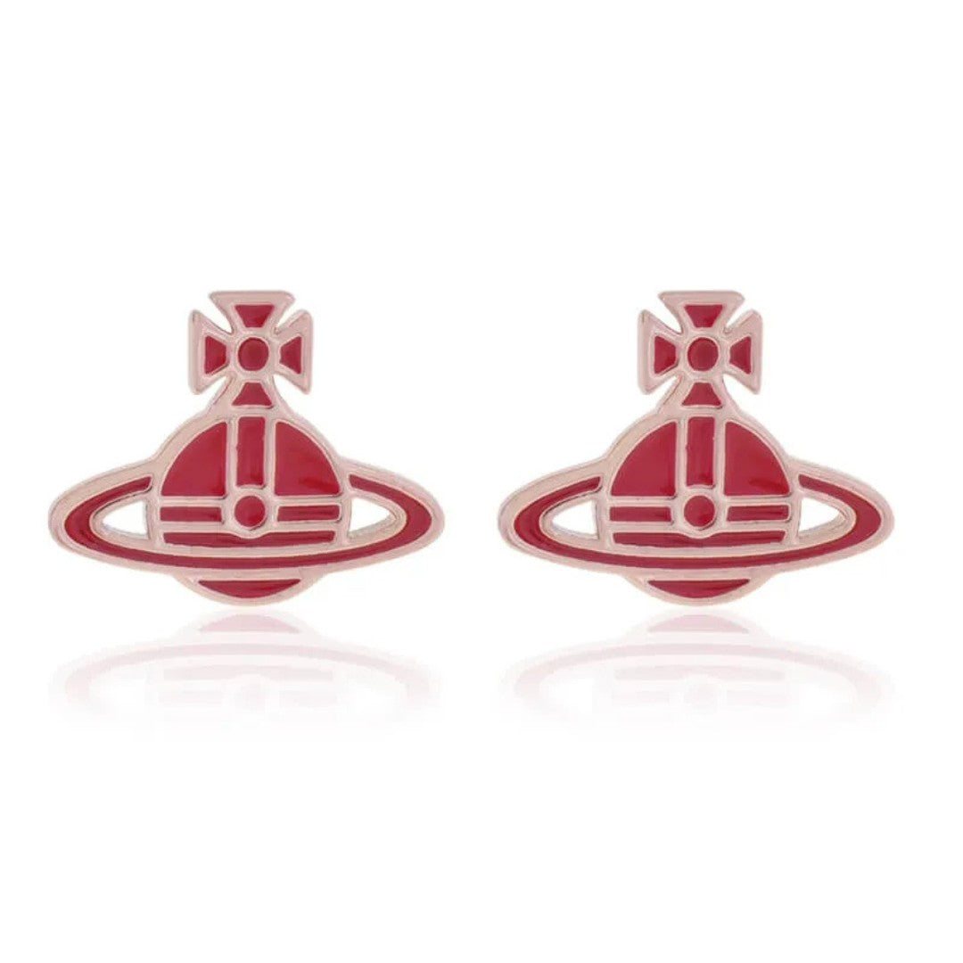 Flat Lacquered Saturn Earrings