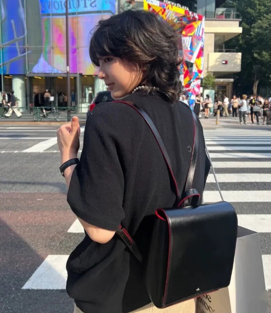 Structured Leather Saturn Mini Backpack