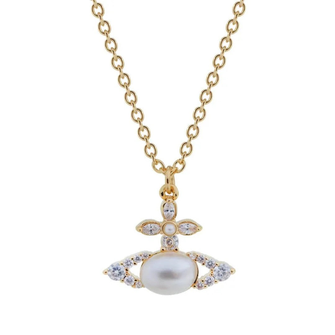 ADA Oval Pearl Diamond Necklace
