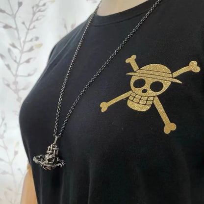 Antique Silver Woven Ball ORB Saturn Necklace