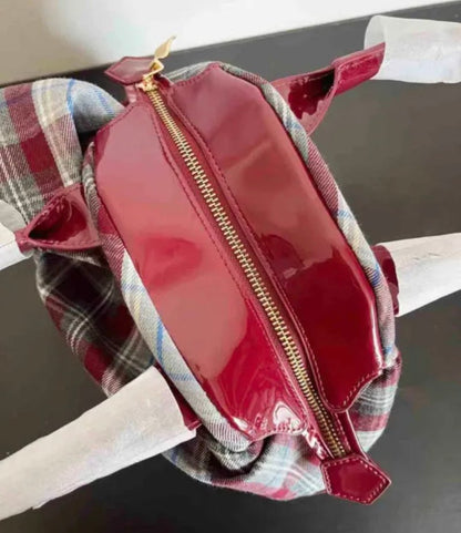 Vintage Saturn Plaid Tote Bag