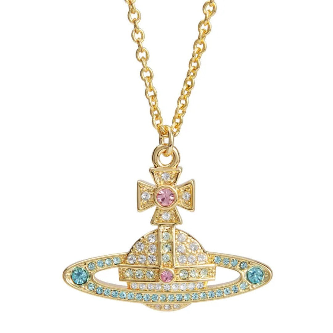 KIKA Full Diamond Saturn Necklace