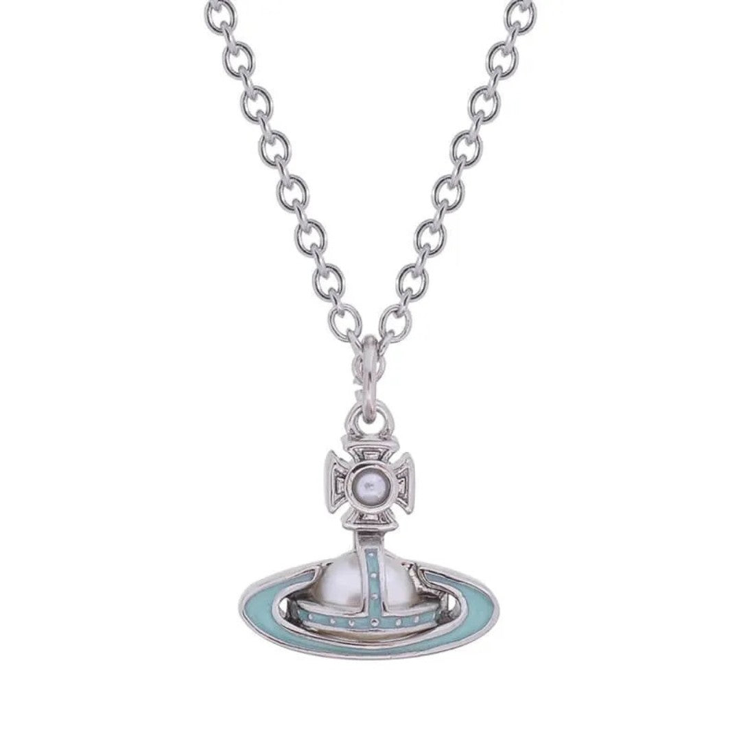 SIMONETTA Half-Domed Pearl Orb Necklace with Raised Lacquer Finish
