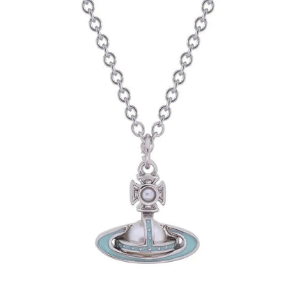 SIMONETTA Half-Domed Pearl Orb Necklace with Raised Lacquer Finish