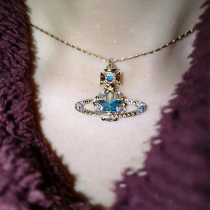 Celestial Radiance Pentagram Orbit Necklace