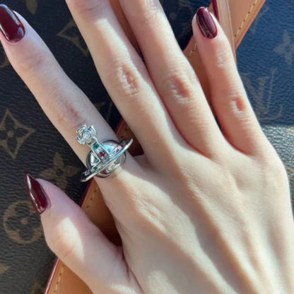 Gem-Embellished Planet Orb Pendant