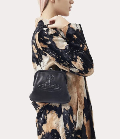 Frame Clutch Bag with Shoulder Strap with Dust Bag