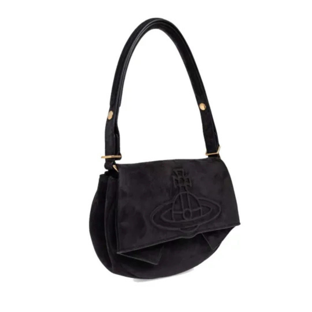 Minimal Saturn Embossed Shoulder Bag