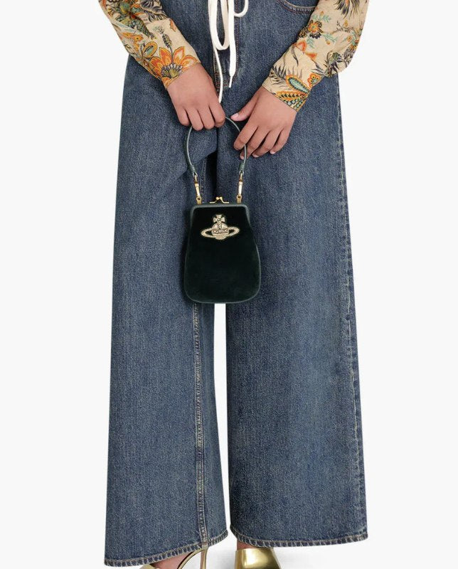 Velvet Kiss-Lock Mini Crossbody Bag