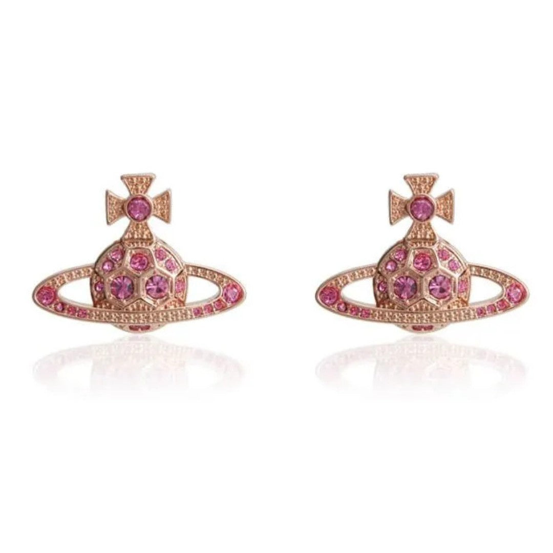 Honeycomb Diamond Saturn Earrings