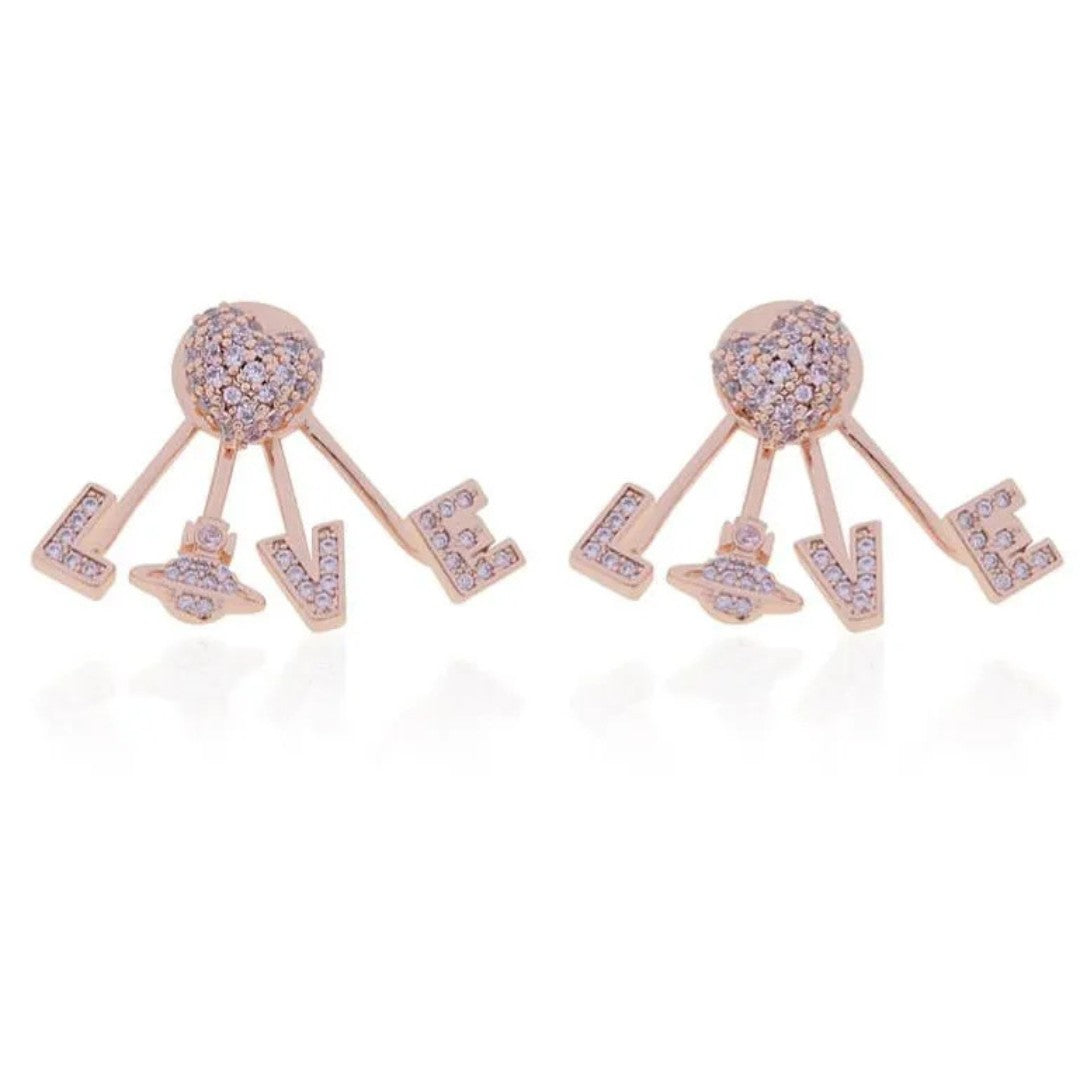 Love Alphabet Saturn Earrings