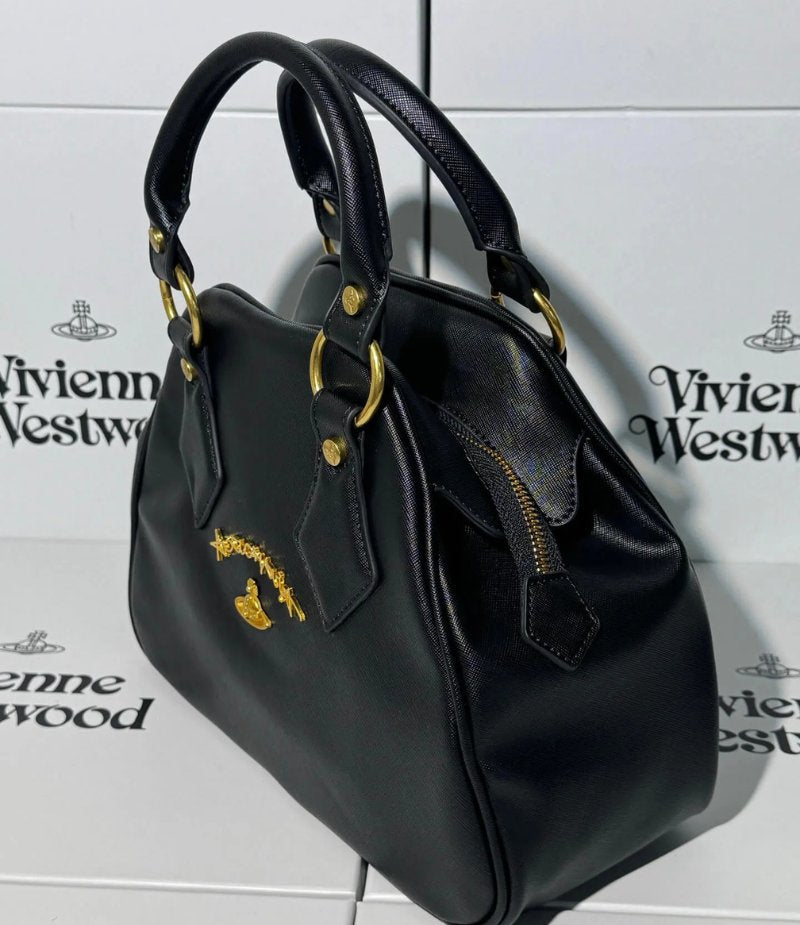 Vintage Orb Handbag with Script Accent